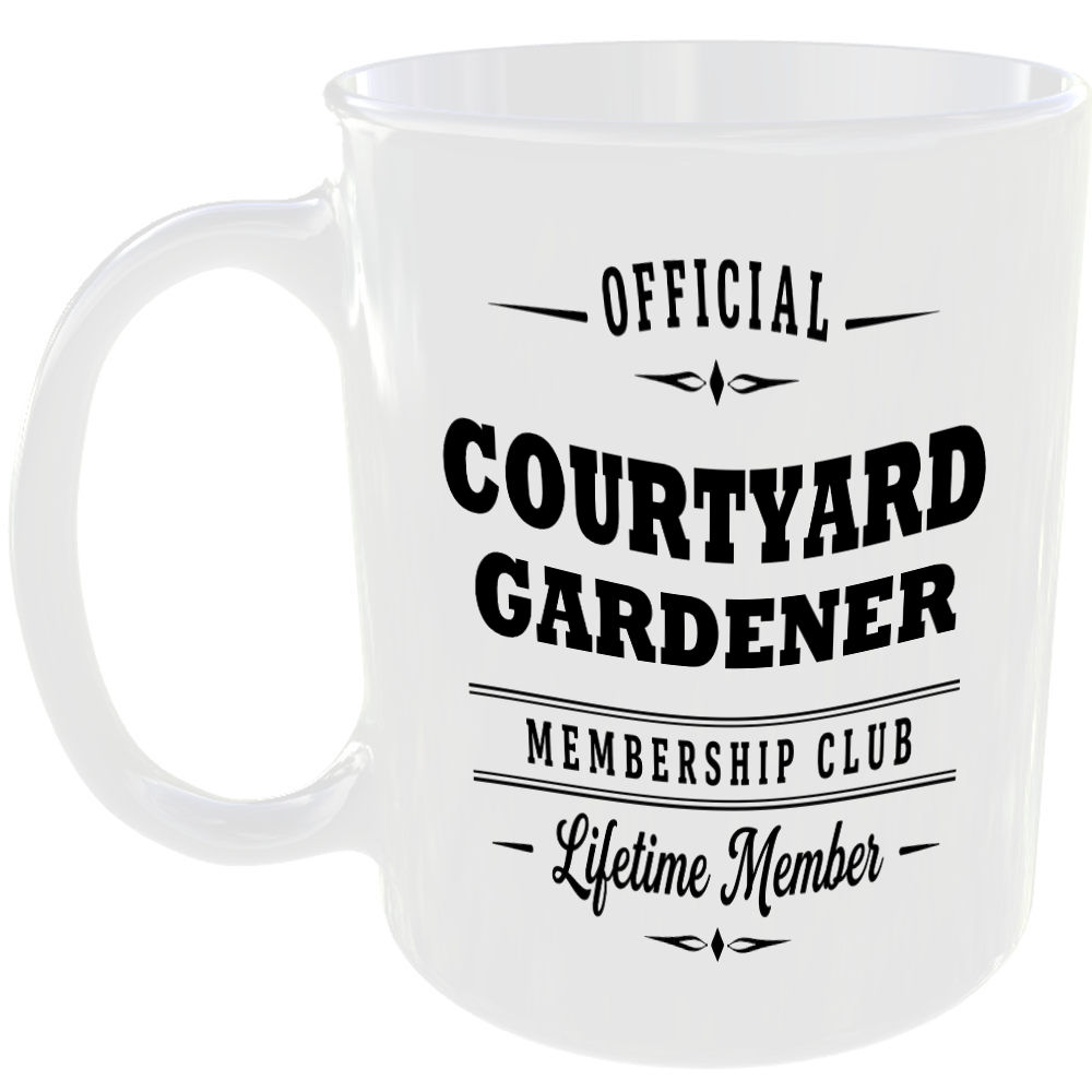 Official Courtyard Gardener Membership Club Funny Gardening Ceramic Mug Gift