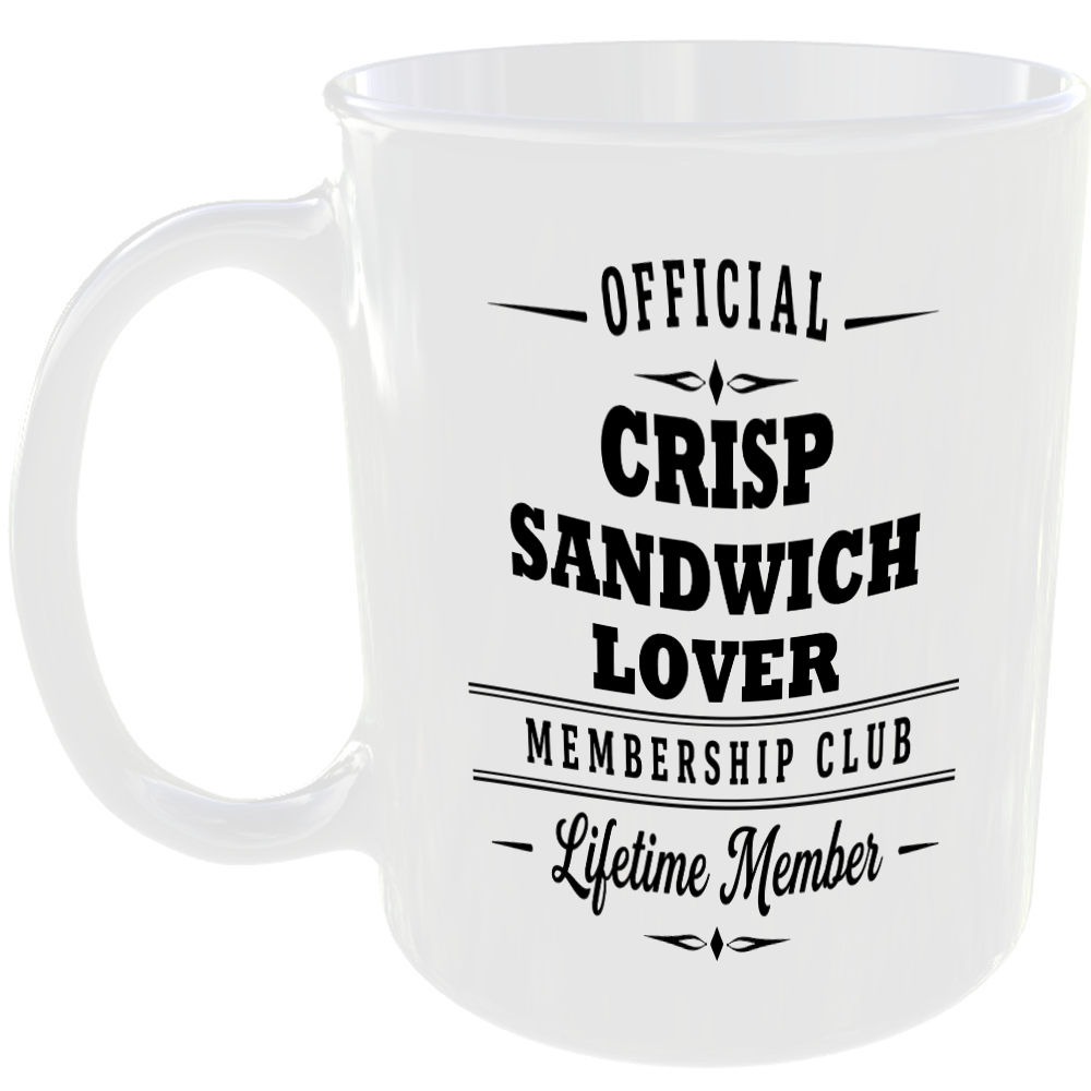 Official Crisp Sandwich Lover Membership Club Funny Foodie Ceramic Mug Gift