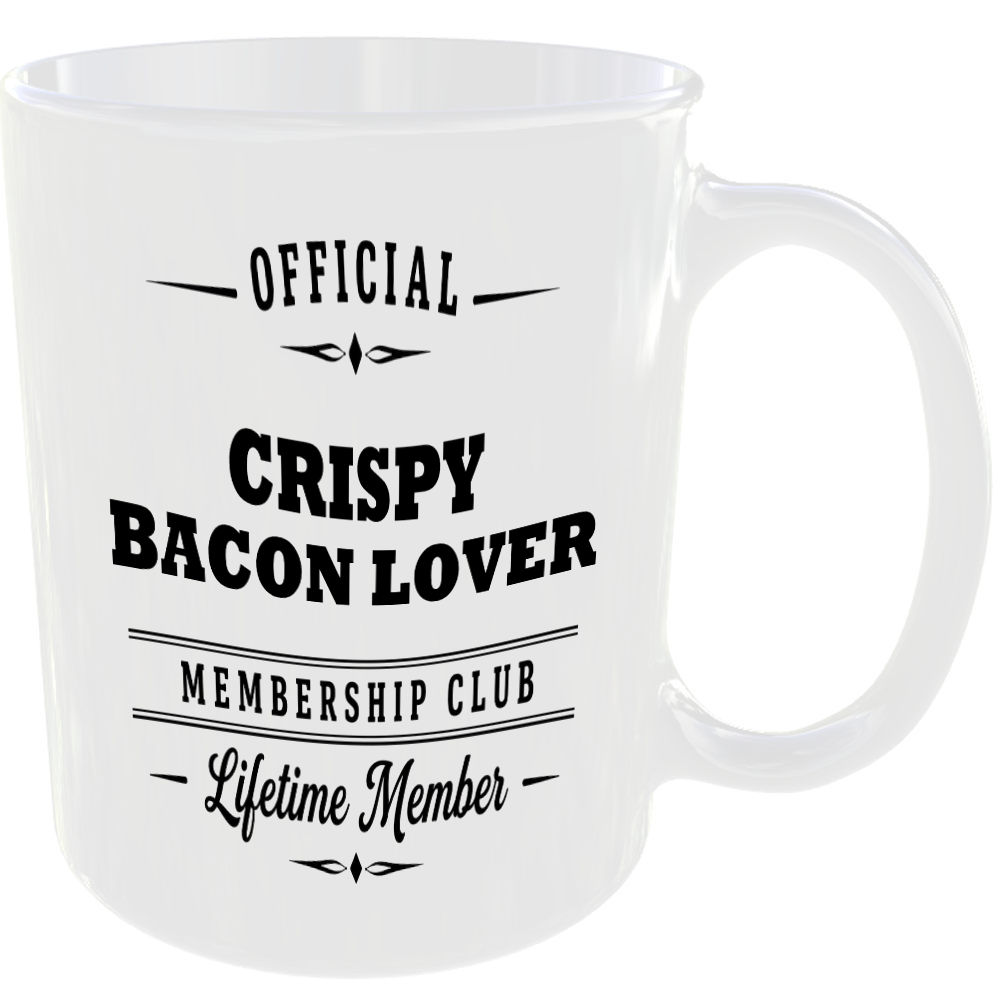 Official Crispy Bacon Lover Membership Club Funny Foodie Ceramic Mug Gift - Image 2
