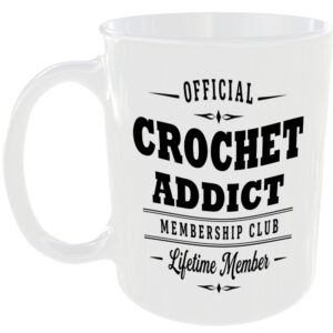 Official Crochet Addict Membership Club Funny Ceramic Mug Craft Creative Hobby