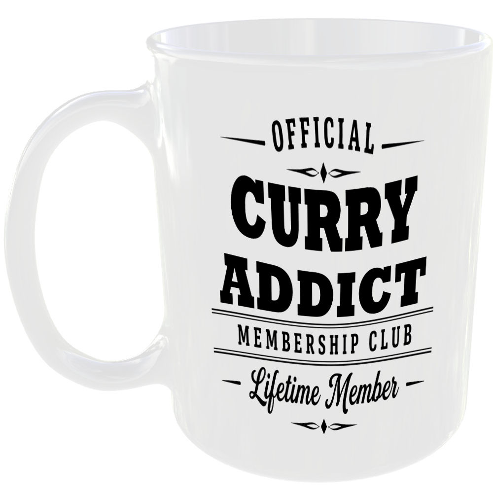 Official Curry Addict Membership Club Funny Ceramic Mug Foodie Drink Kitchen Tea