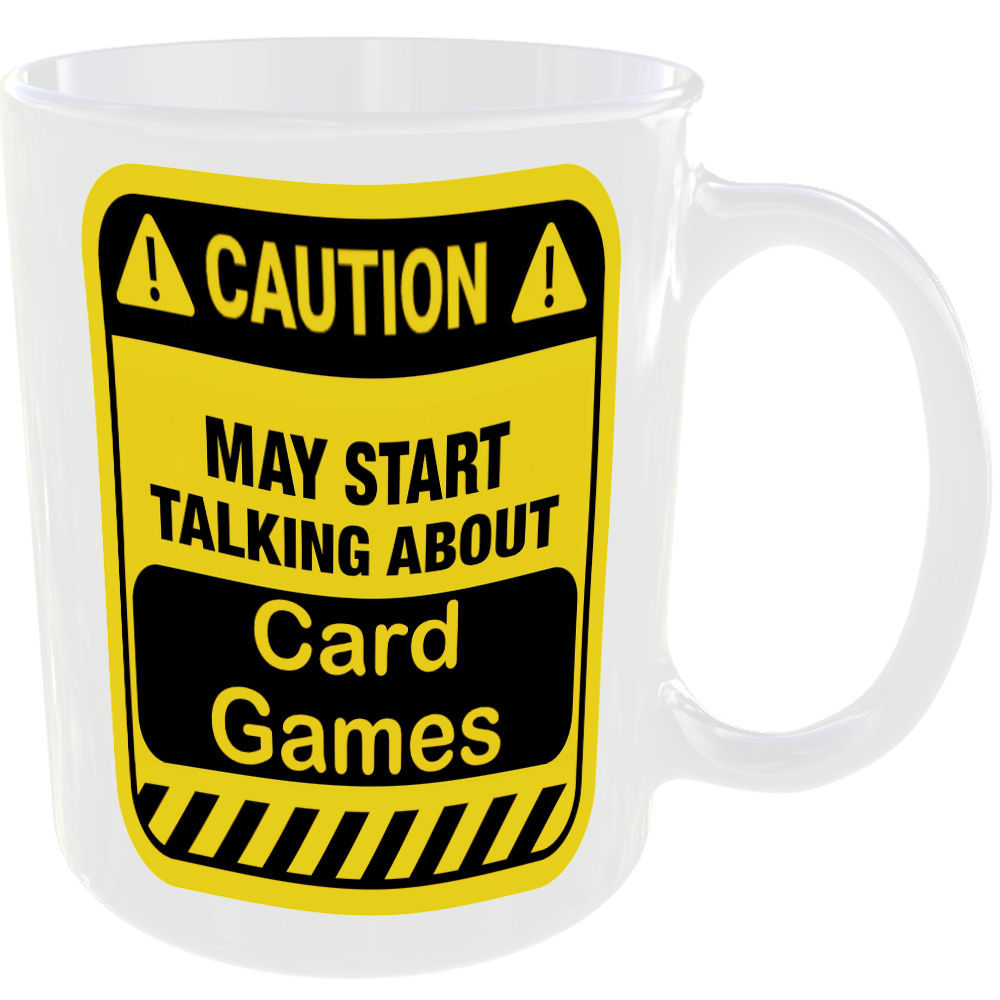 Caution May Start Talking About Card Games Mug Funny Hobbies Cup Coffee Tea Gift - Image 2