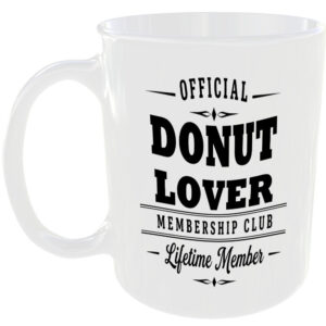 Official Donut Lover Membership Club Funny Ceramic Mug Birthday Gift Tea Coffee