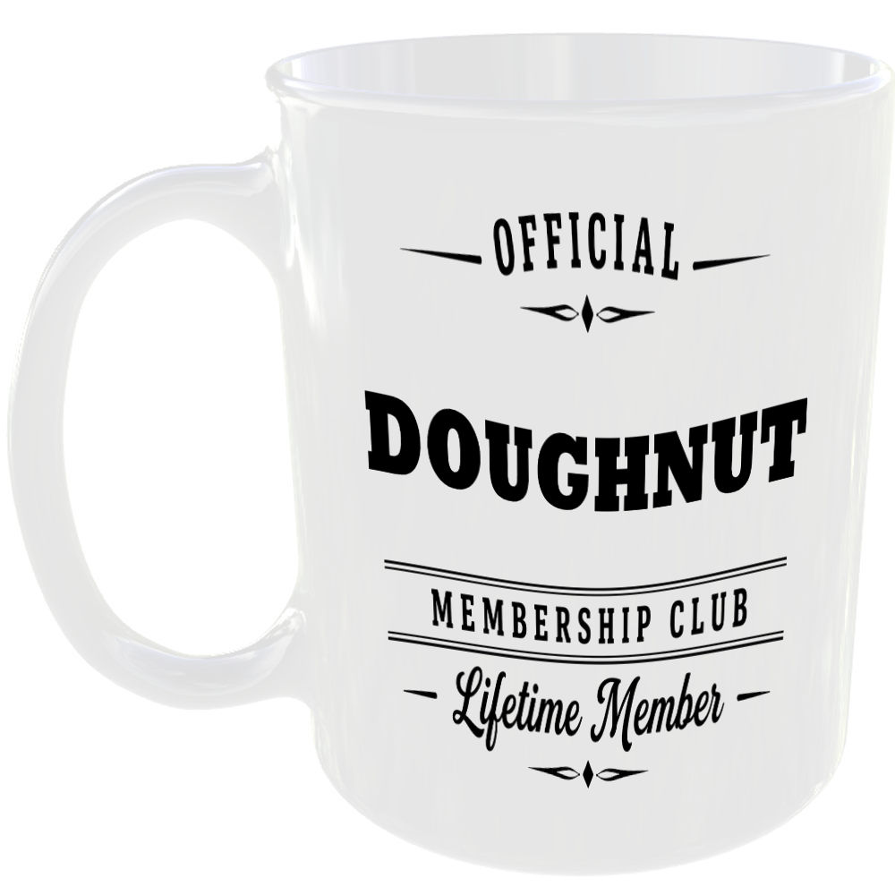 Official Doughnut Membership Club Funny Ceramic Mug Birthday Gift Tea Coffee Cup