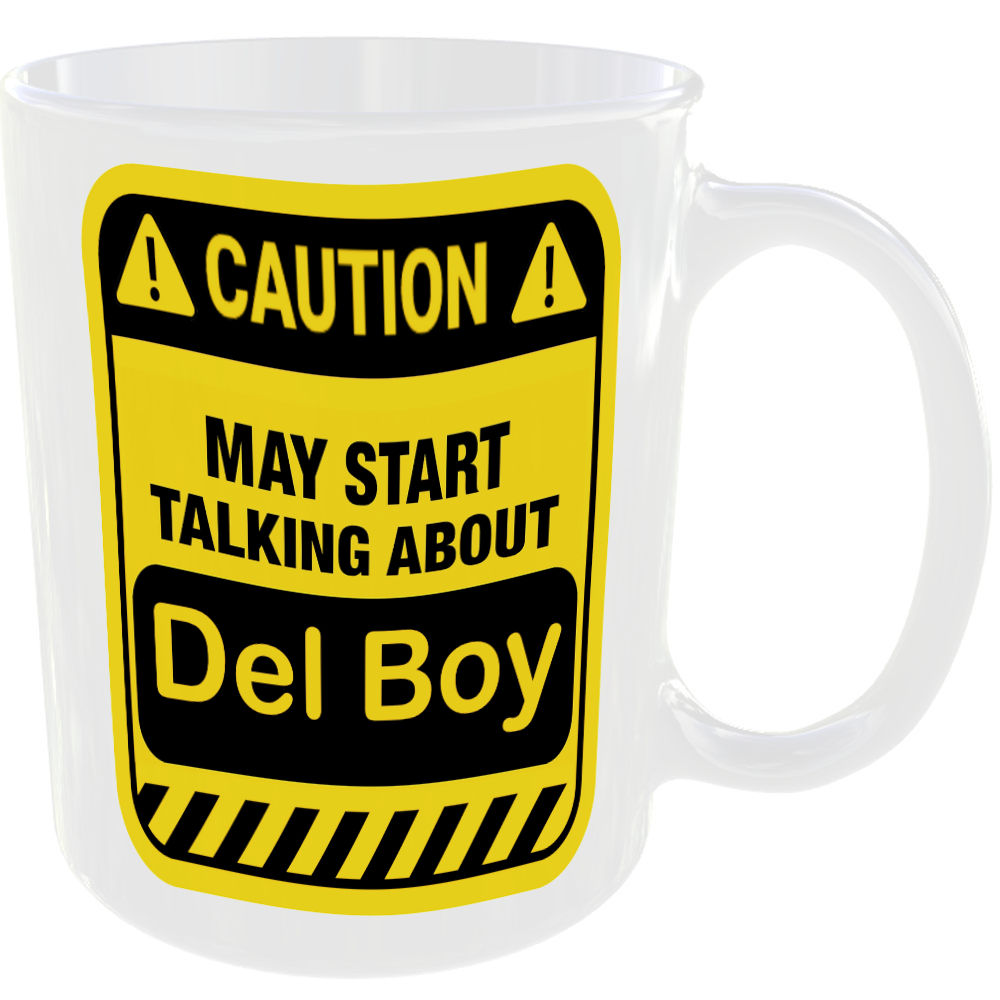 Caution May Start Talking About Del Boy Mug Funny British sitcom characters Cup - Image 2