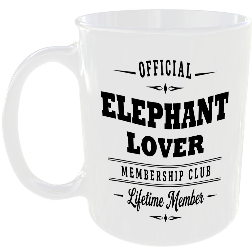 Official Elephant Lover Membership Club Funny Ceramic Mug Birthday Gift Tea Cup ☕