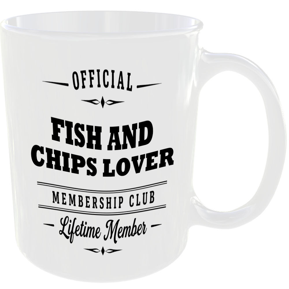 Official Fish And Chips Lover Membership Club Funny Ceramic Mug Birthday Gift ☕ - Image 2