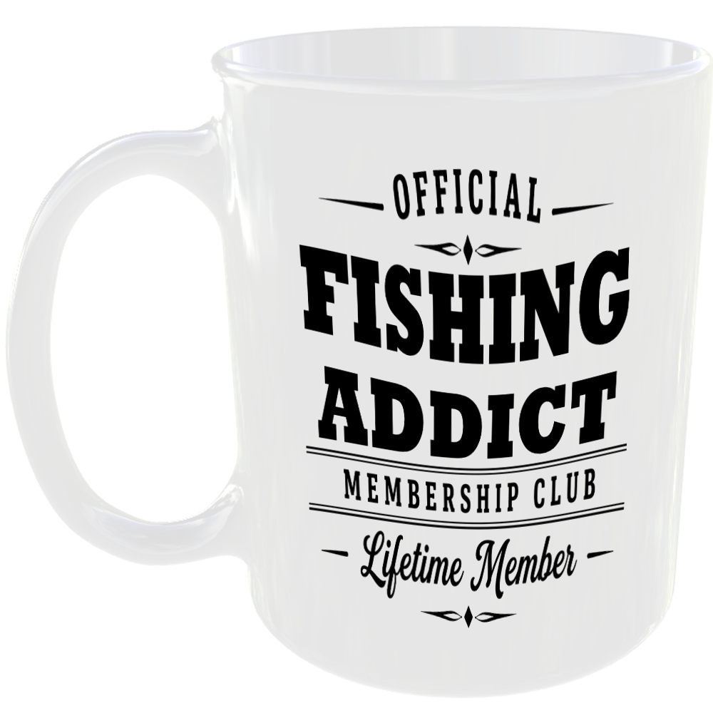 Official Fishing Addict Membership Club Funny Ceramic Mug Outdoor Hobby Birthday