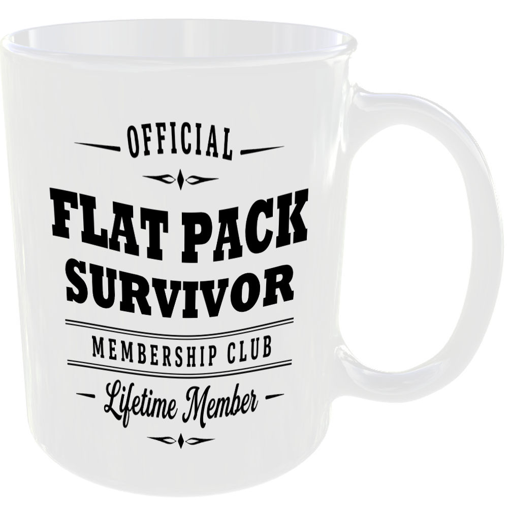 Official Flat Pack Survivor Membership Club Funny Ceramic Mug Home Novelty Gift - Image 2