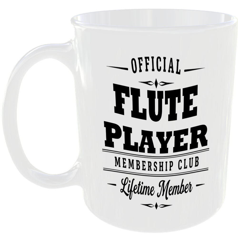 Official Flute Player Membership Club Funny Ceramic Mug Music Musician Fan Gift