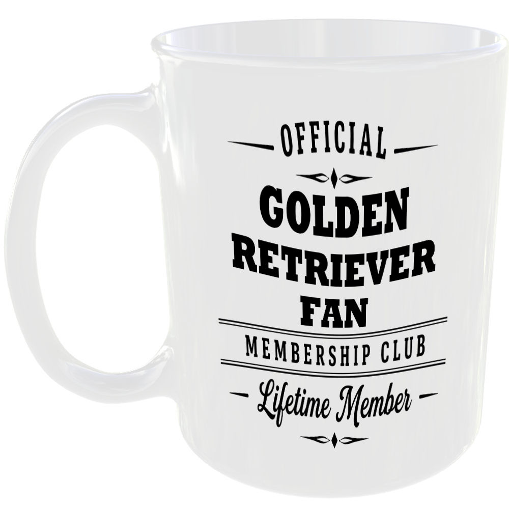 Official Golden Retriever Fan Membership Club Funny Ceramic Mug Novelty Gift