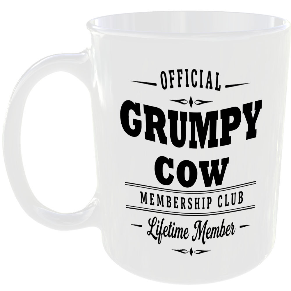 Official Grumpy Cow Membership Club Funny Ceramic Mug Rude Banter Novelty Gift