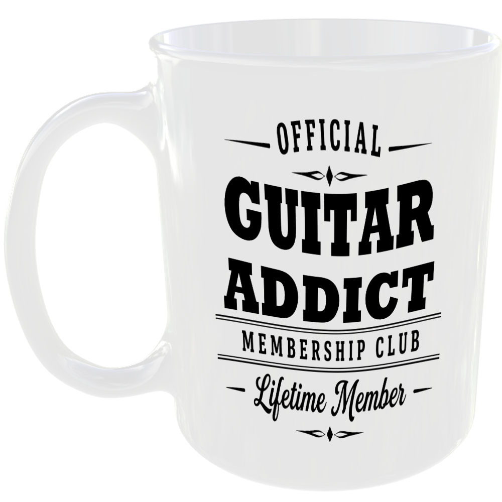 Official Guitar Addict Membership Club Funny Ceramic Mug Music Musician Fan Gift
