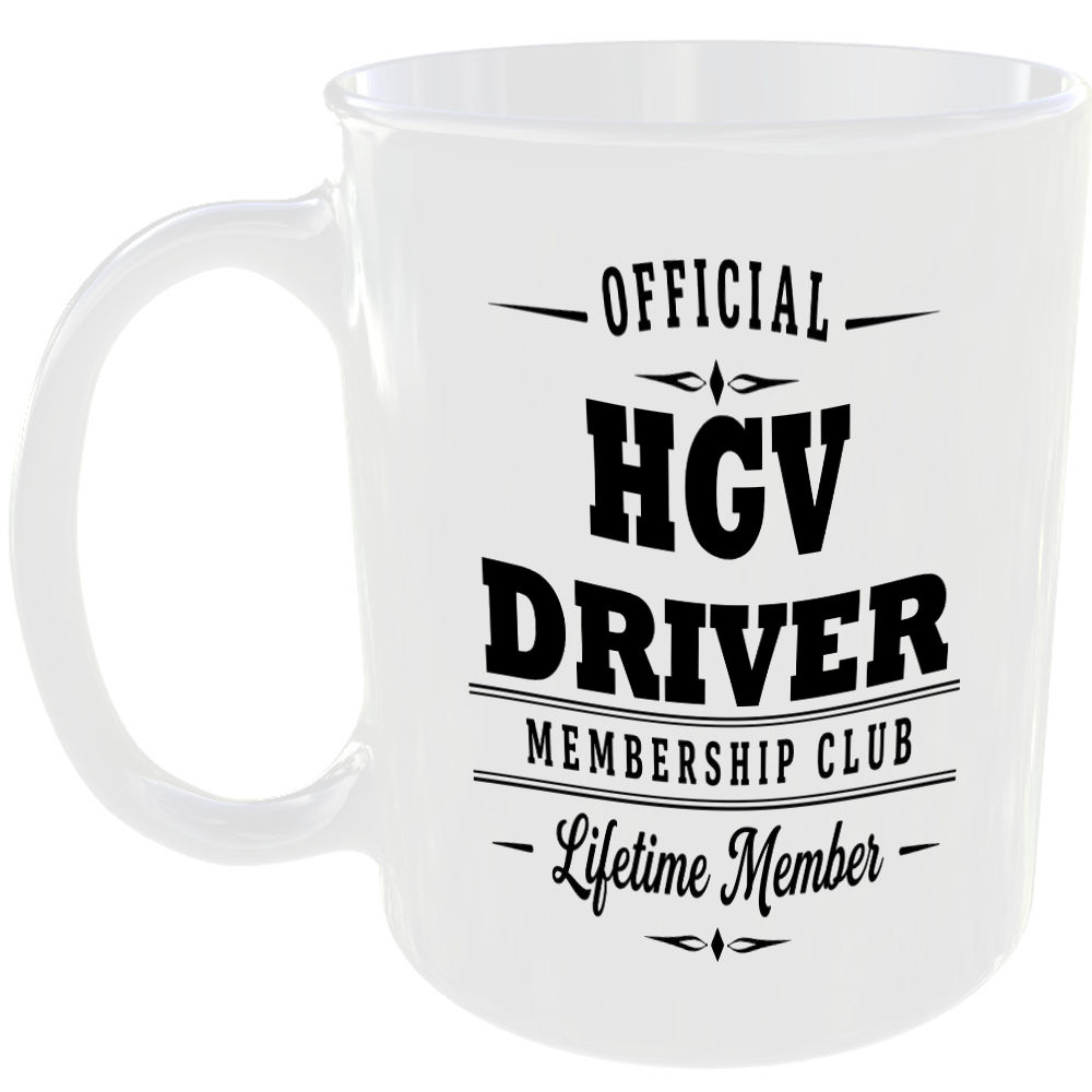 Official HGV Driver Membership Club Funny Ceramic Mug Work Colleague Gift