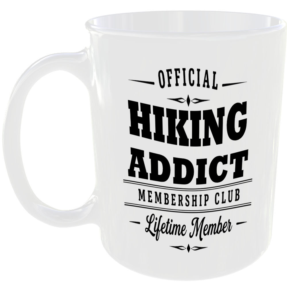 Official Hiking Addict Membership Club Funny Ceramic Mug Outdoor Hobby Adventure