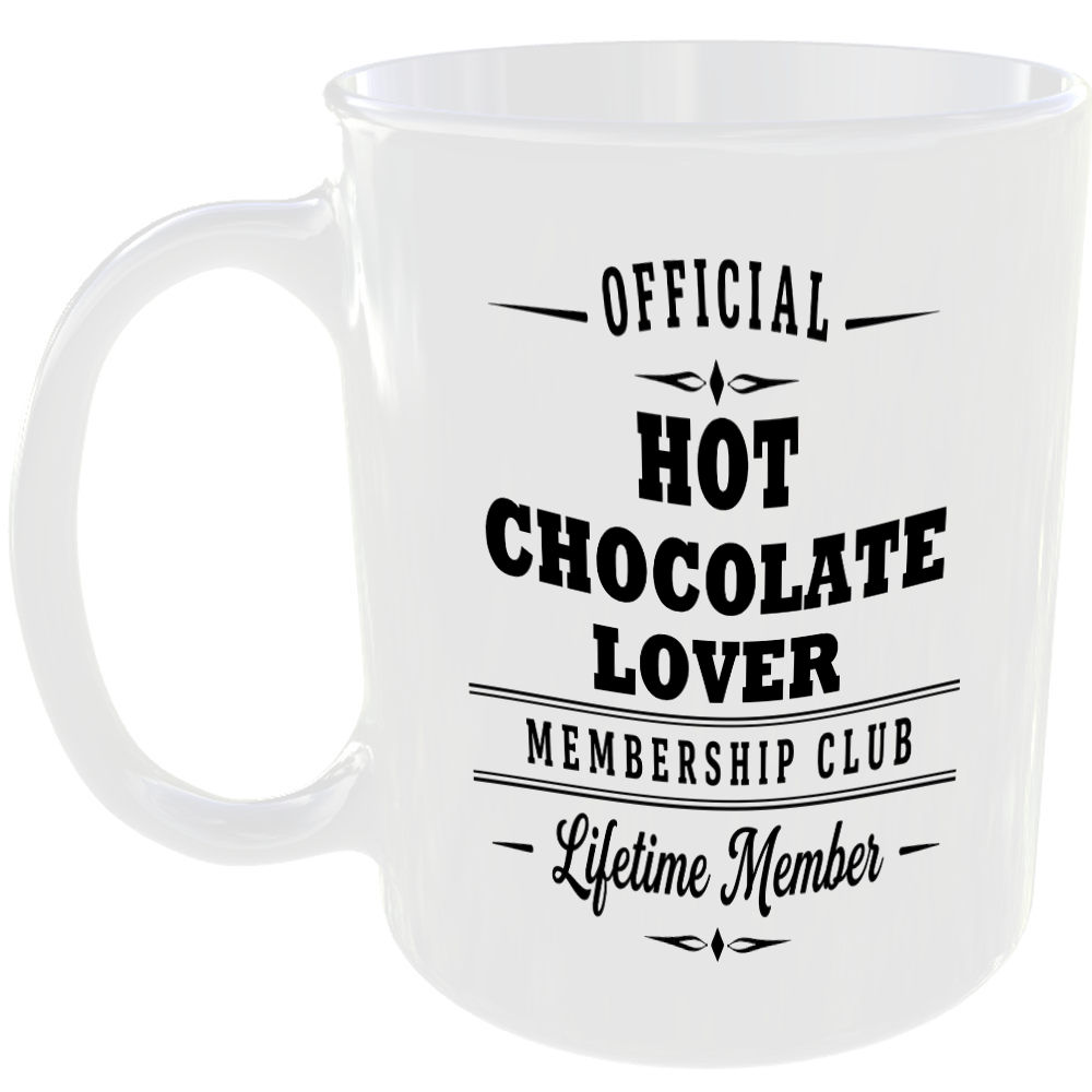 Official Hot Chocolate Lover Membership Club Funny Ceramic Mug Foodie Drink Gift