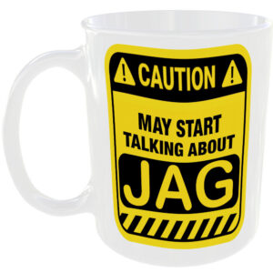 Caution May Start Talking About JAG Mug Funny 90s TV shows Cup Coffee Tea Gift
