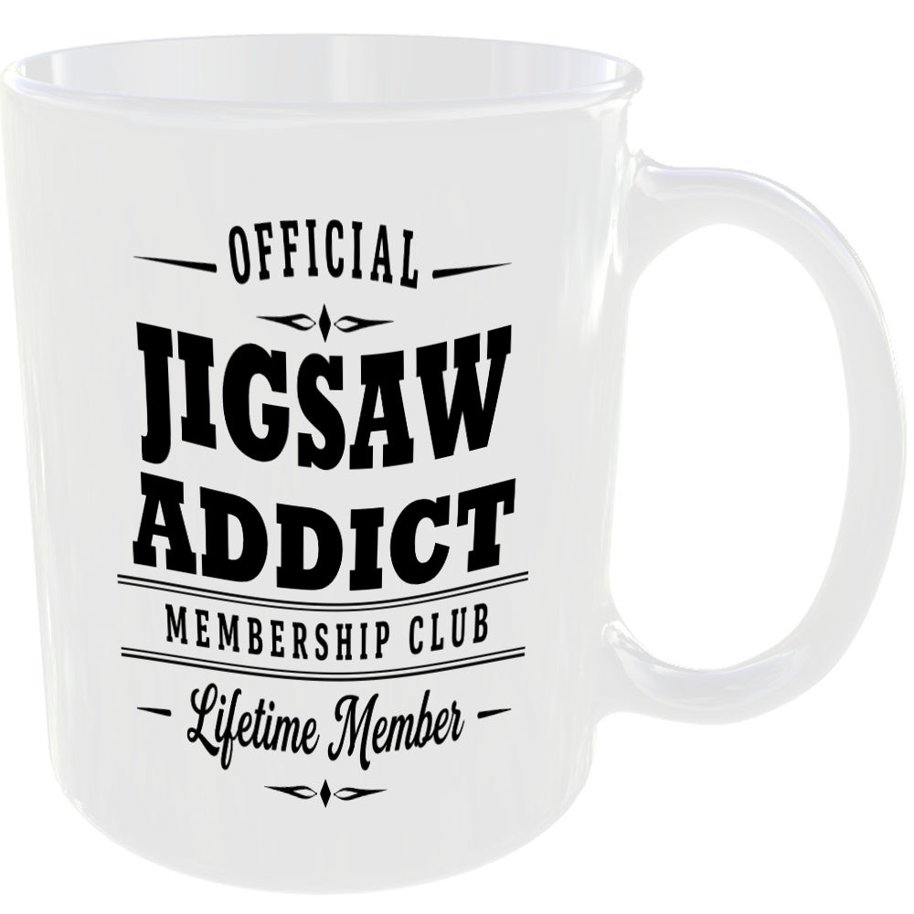 Official Jigsaw Addict Membership Club Funny Ceramic Mug Collector Hobby Novelty - Image 2