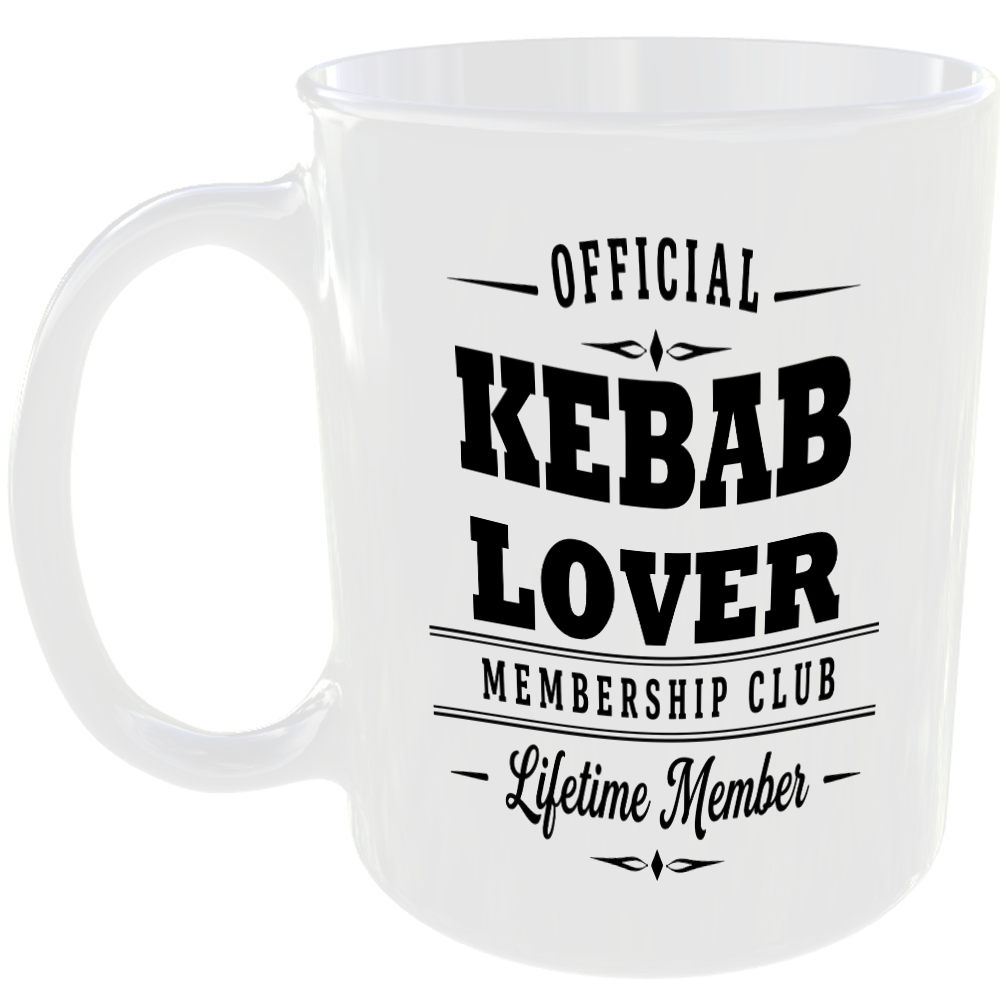 Official Kebab Lover Membership Club Funny Ceramic Mug Foodie Drink Kitchen Gift
