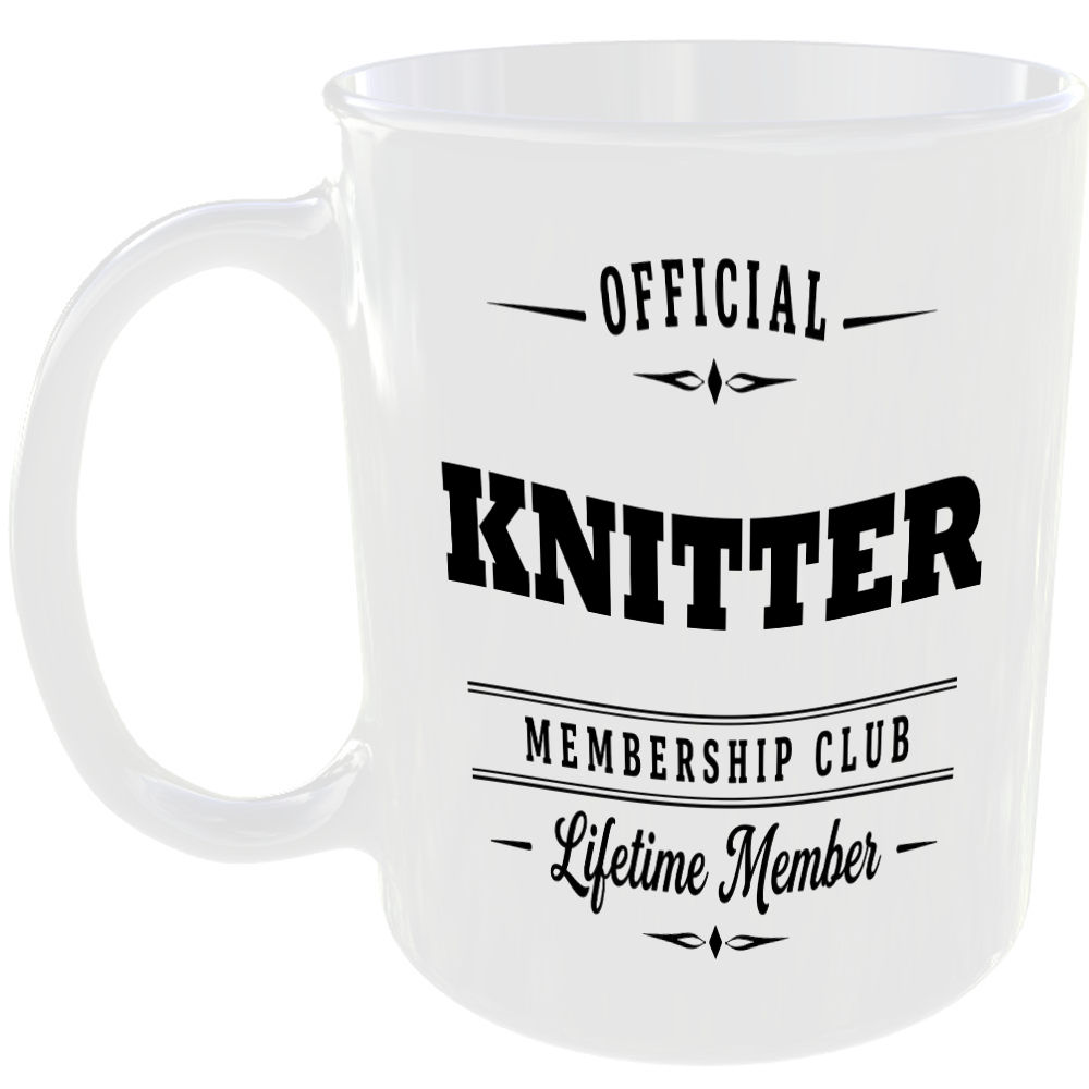Official Knitter Membership Club Funny Ceramic Mug Birthday Gift Tea Coffee Cup