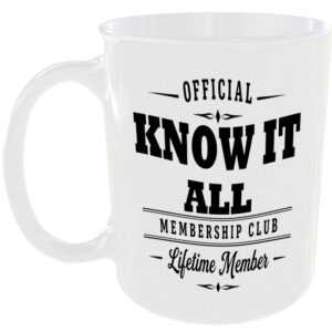 Official Know It All Membership Club Funny Ceramic Mug Birthday Gift Tea Coffee