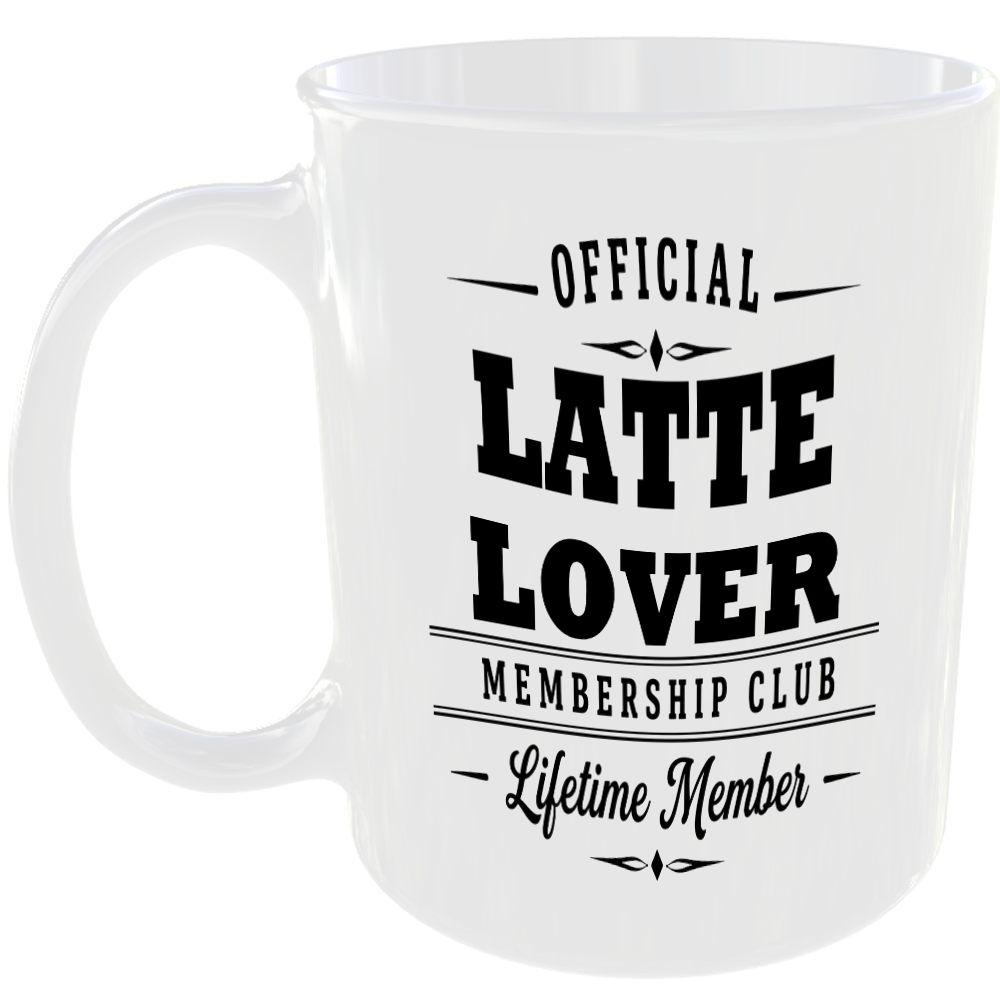 Official Latte Lover Membership Club Funny Ceramic Mug Foodie Drink Kitchen Gift
