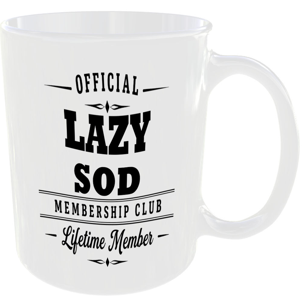 Official Lazy Sod Membership Club Funny Ceramic Mug Rude Banter Novelty Birthday - Image 2