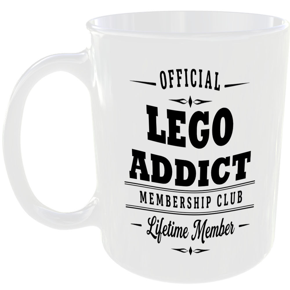 Official Lego Addict Membership Club Funny Ceramic Mug Collector Hobby Novelty