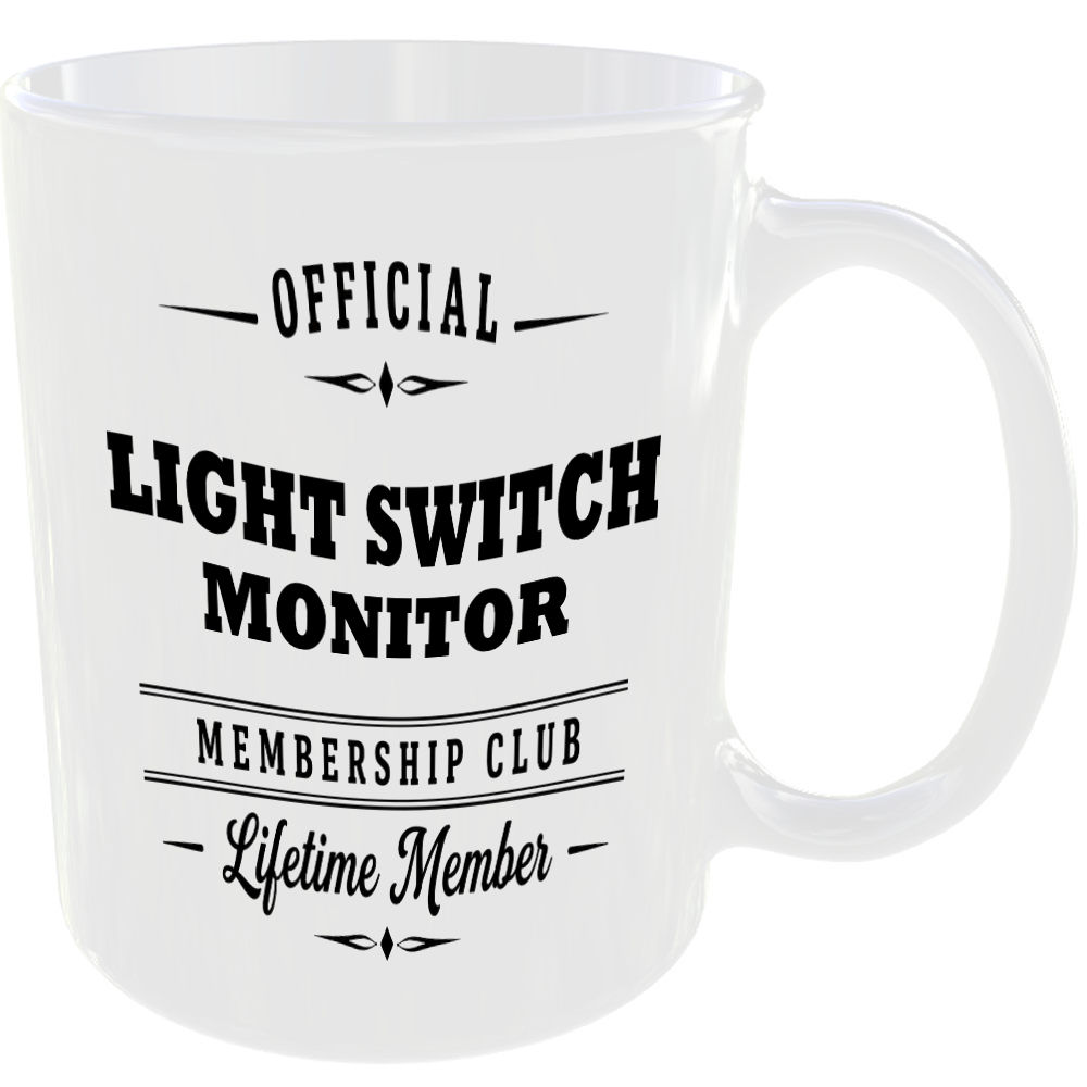 Official Light Switch Monitor Membership Club Funny Ceramic Mug Home Novelty Tea - Image 2