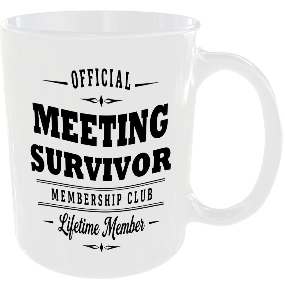 Official Meeting Survivor Membership Club Funny Ceramic Mug Birthday Gift Tea ☕ - Image 2