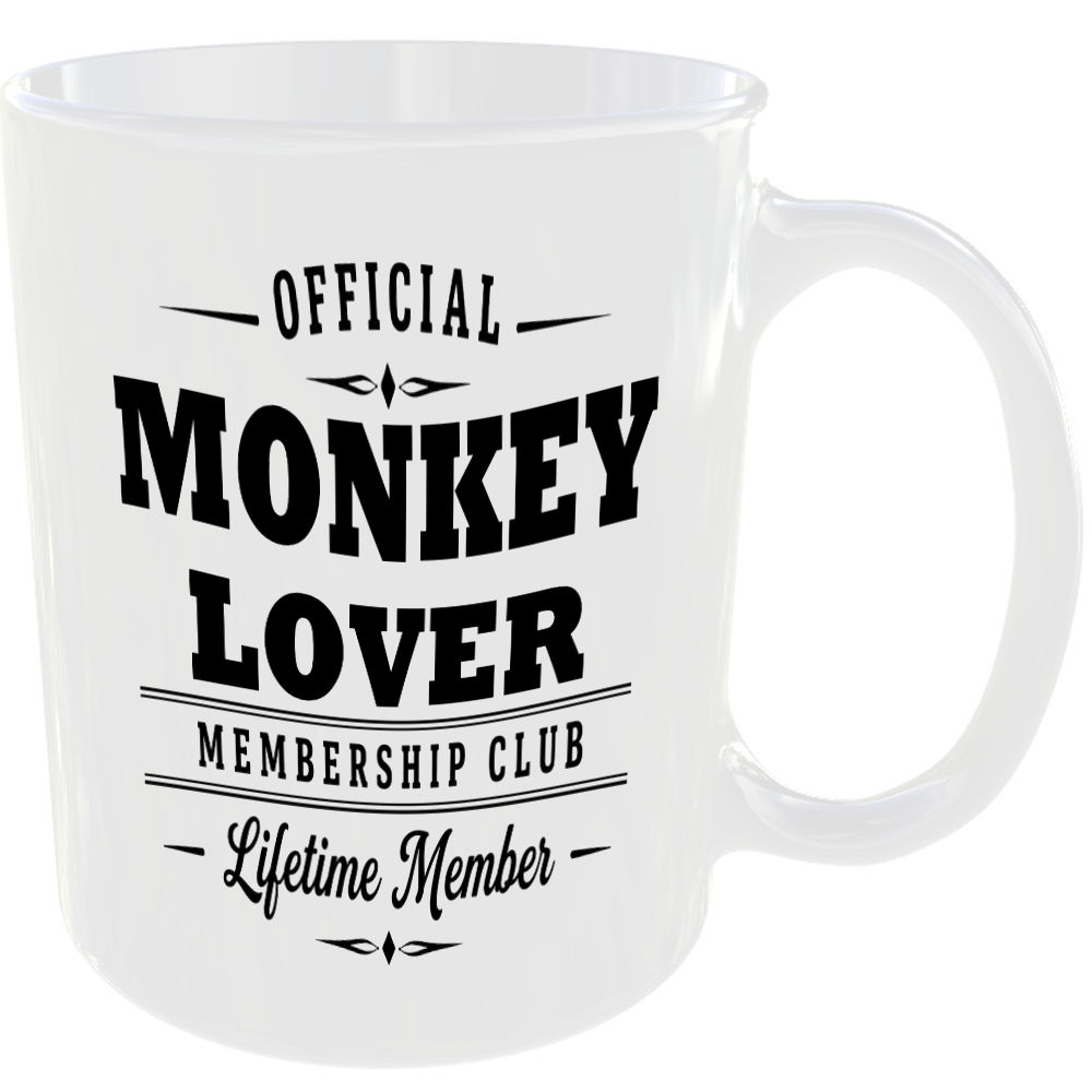 Official Monkey Lover Membership Club Funny Ceramic Mug Birthday Gift Tea Coffee - Image 2