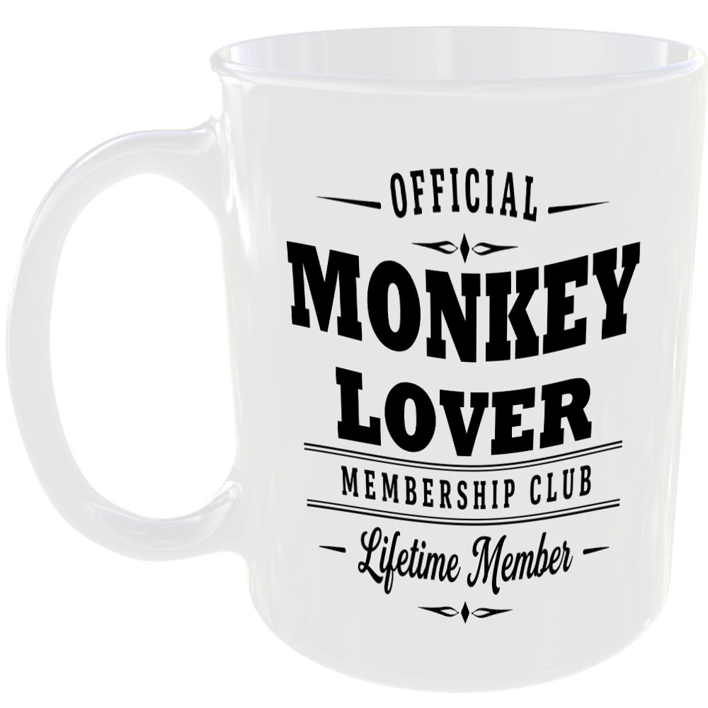 Official Monkey Lover Membership Club Funny Ceramic Mug Birthday Gift Tea Coffee