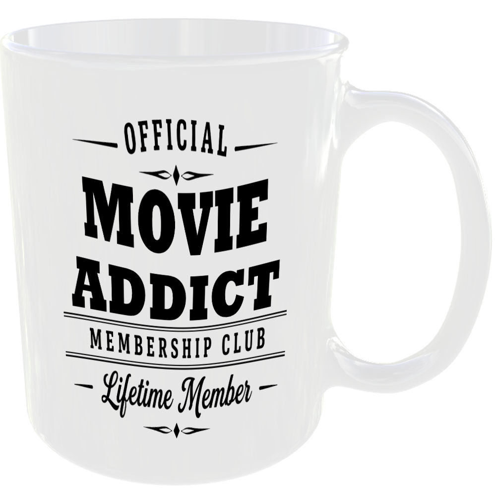 Official Movie Addict Membership Club Funny Ceramic Mug Entertainment Fan Gift - Image 2