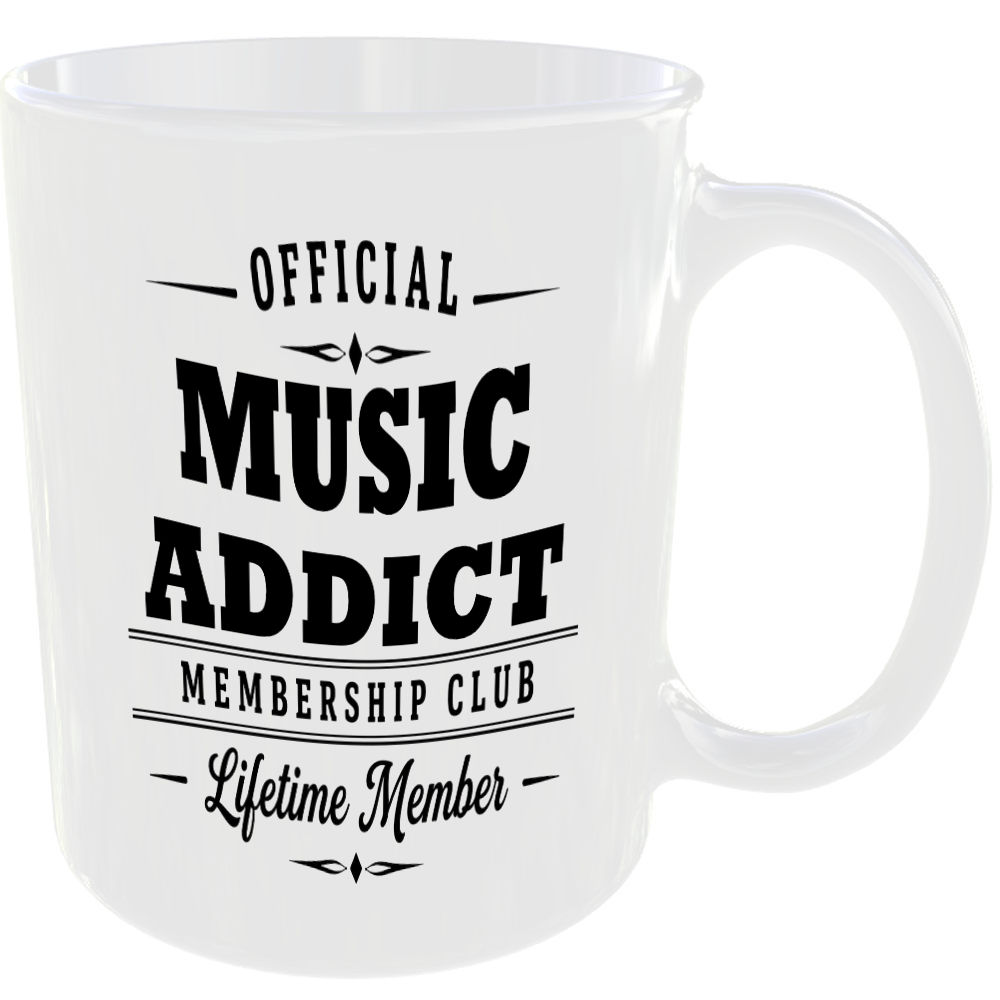 Official Music Addict Membership Club Funny Ceramic Mug Musician Fan Birthday - Image 2