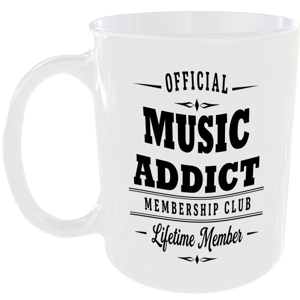 Official Music Addict Membership Club Funny Ceramic Mug Musician Fan Birthday