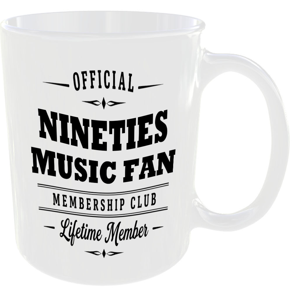 Official Nineties Music Fan Membership Club Funny Ceramic Mug Musician Birthday - Image 2
