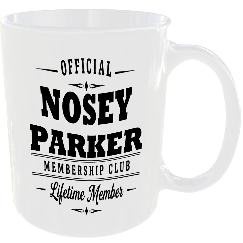 Official Nosey Parker Membership Club Funny Ceramic Mug Rude Banter Novelty Gift - Image 2