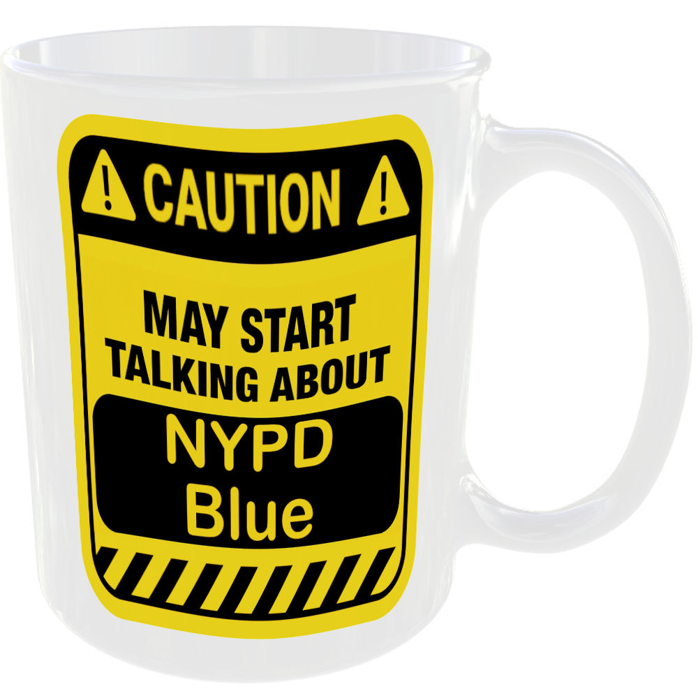 Caution May Start Talking About NYPD Blue Mug Funny 90s TV shows Cup Coffee Tea - Image 2