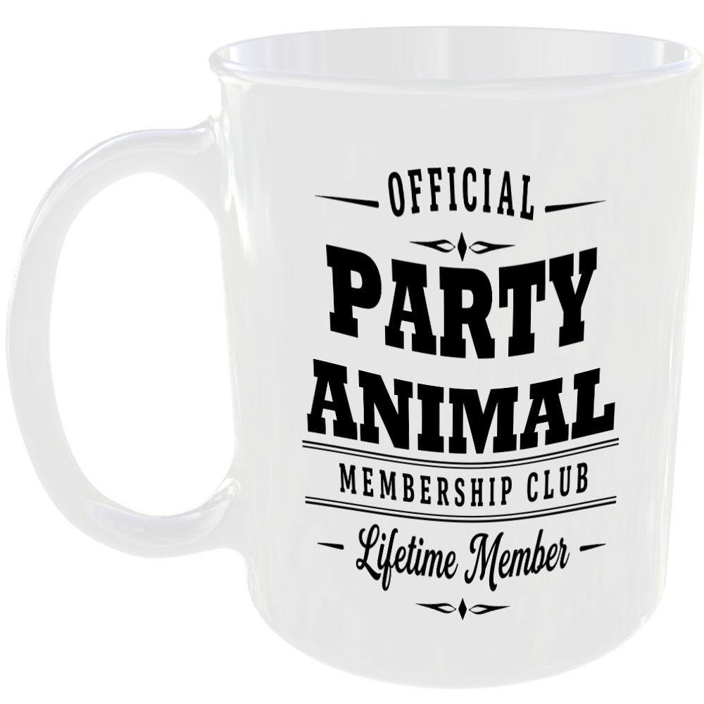 Official Party Animal Membership Club Funny Ceramic Mug Birthday Gift Tea Coffee