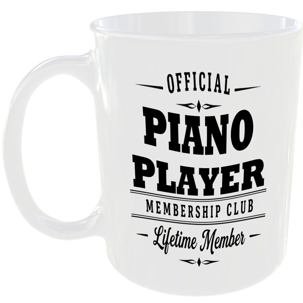Official Piano Player Membership Club Funny Ceramic Mug Music Musician Fan Gift