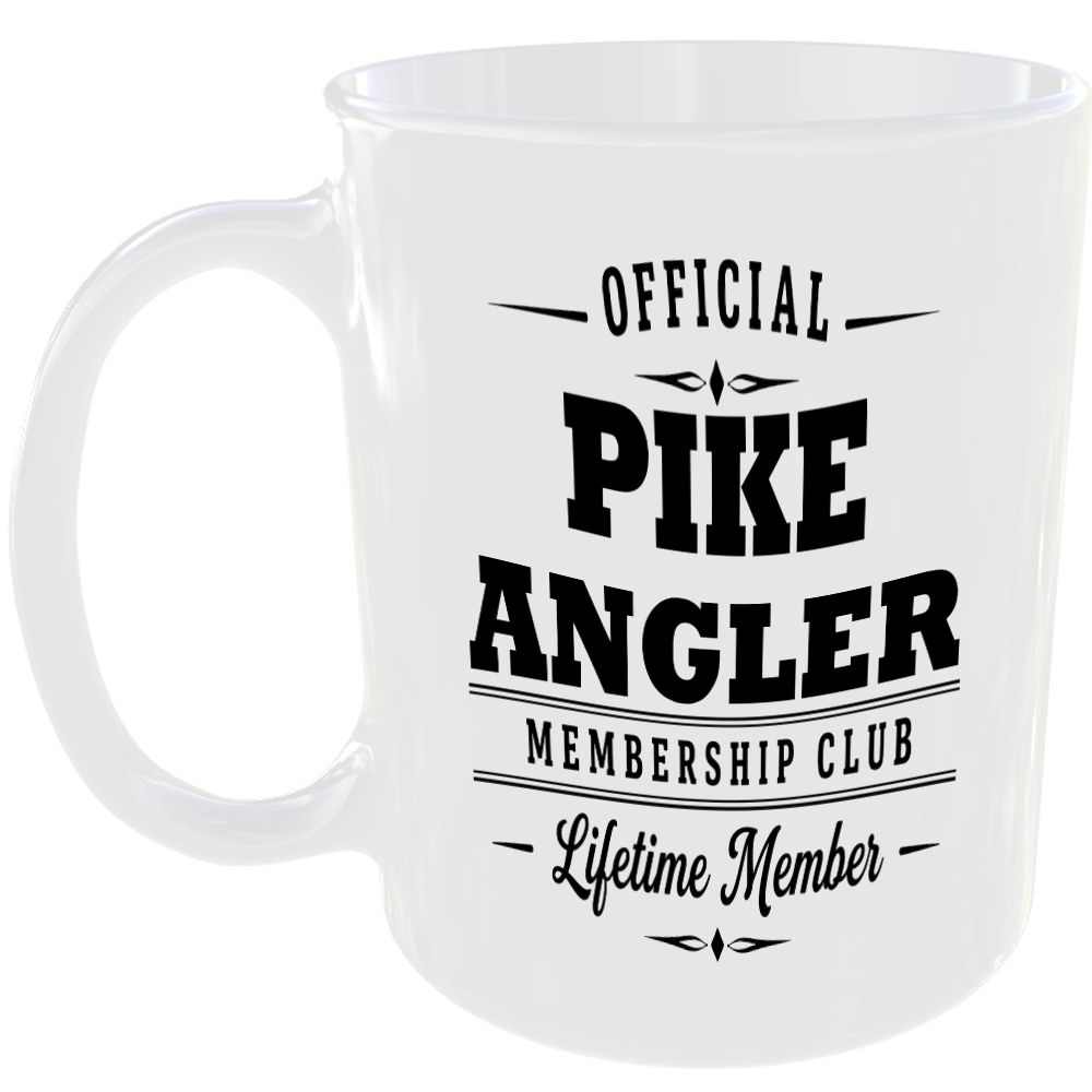 Official Pike Angler Membership Club Funny Ceramic Mug Outdoor Hobby Adventure