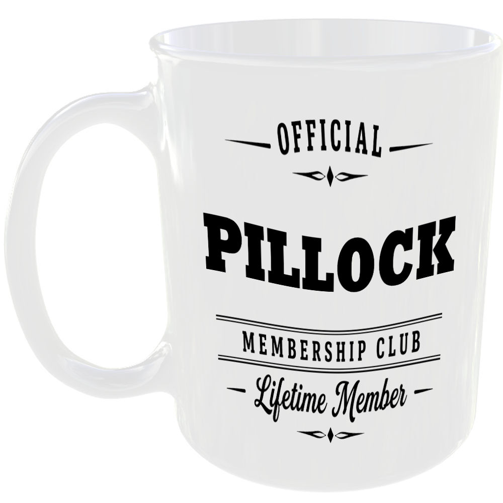 Official Pillock Membership Club Funny Ceramic Mug Novelty Rude Banter Gift Cup