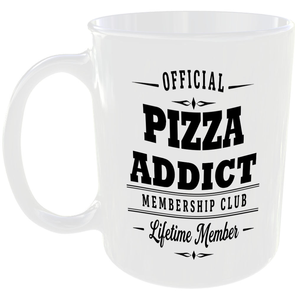 Official Pizza Addict Membership Club Funny Ceramic Mug Foodie Kitchen Tea Cup ☕
