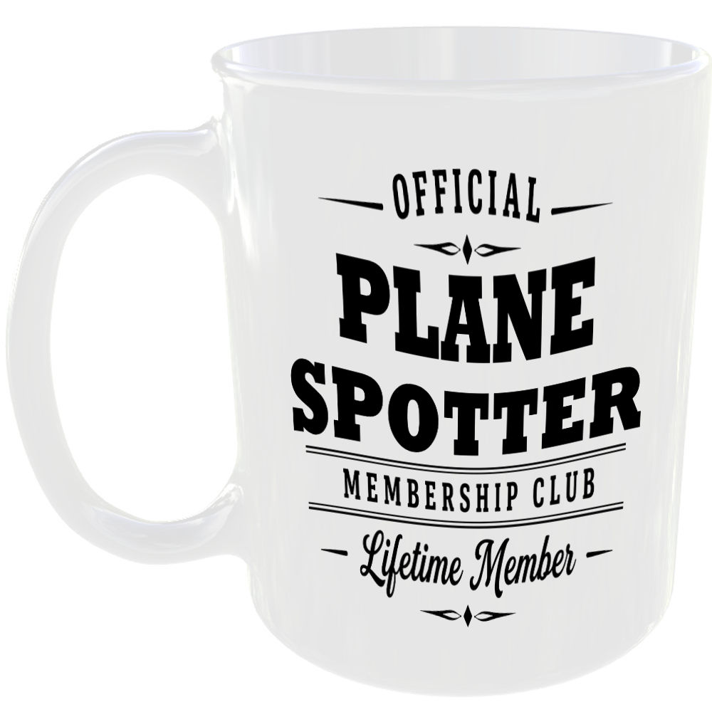 Official Plane Spotter Membership Club Funny Ceramic Mug Travel Holiday Birthday