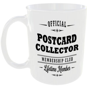 Official Postcard Collector Membership Club Funny Ceramic Mug Travel Holiday Tea