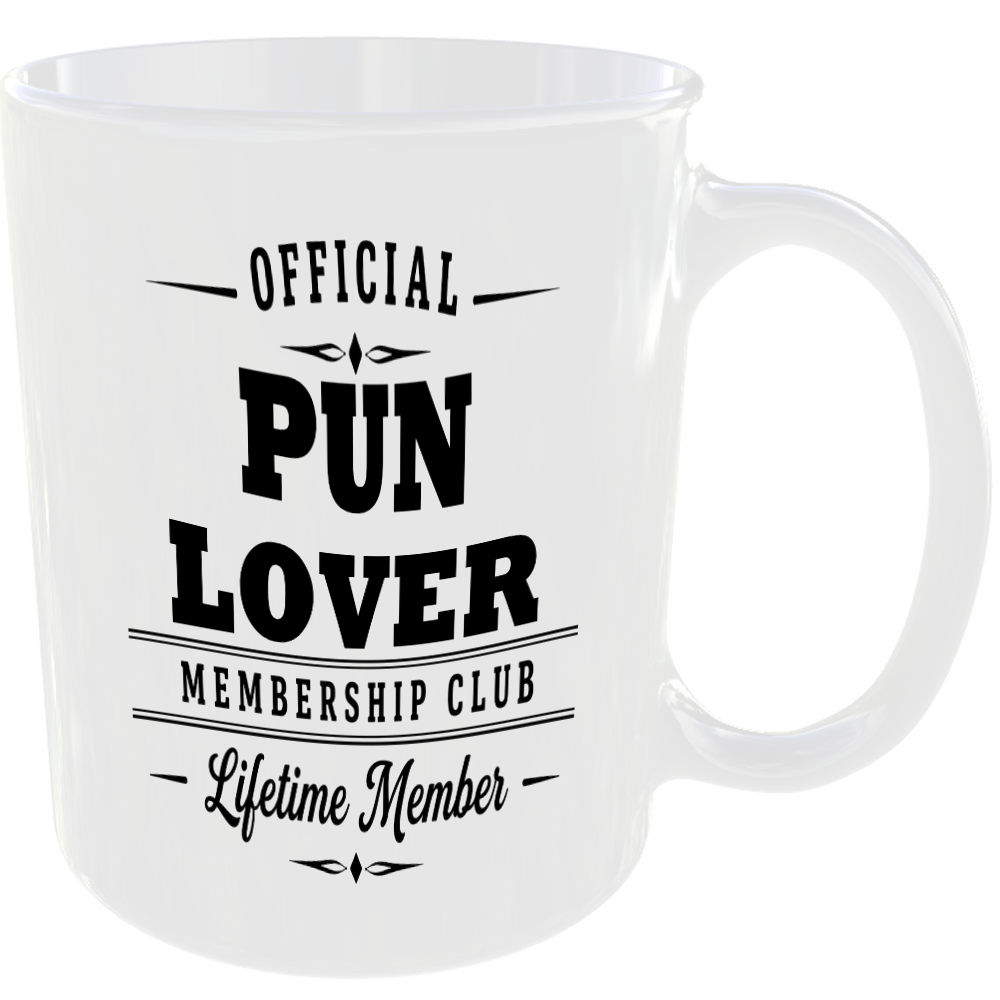 Official Pun Lover Membership Club Funny Ceramic Mug Birthday Gift Tea Coffee ☕ - Image 2