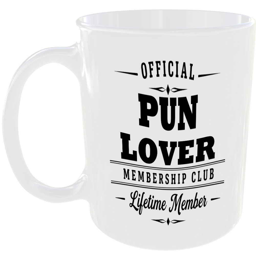 Official Pun Lover Membership Club Funny Ceramic Mug Birthday Gift Tea Coffee ☕