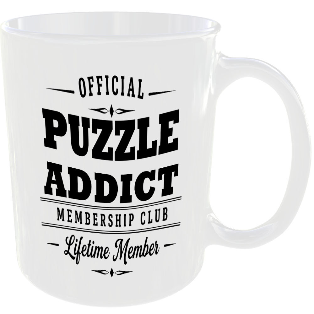 Official Puzzle Addict Membership Club Funny Ceramic Mug Collector Hobby Novelty - Image 2
