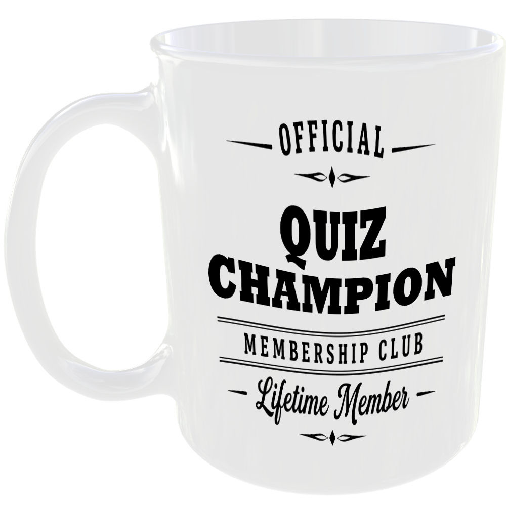 Official Quiz Champion Membership Club Funny Ceramic Mug Birthday Gift Tea Cup ☕