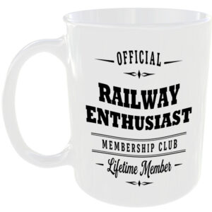 Official Railway Enthusiast Membership Club Funny Ceramic Mug Travel Holiday Tea